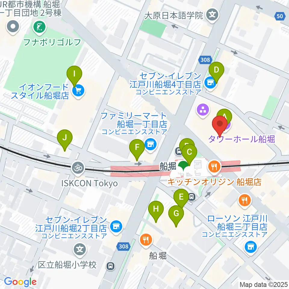 島村楽器 ミュージックサロン船堀周辺のカフェ一覧地図