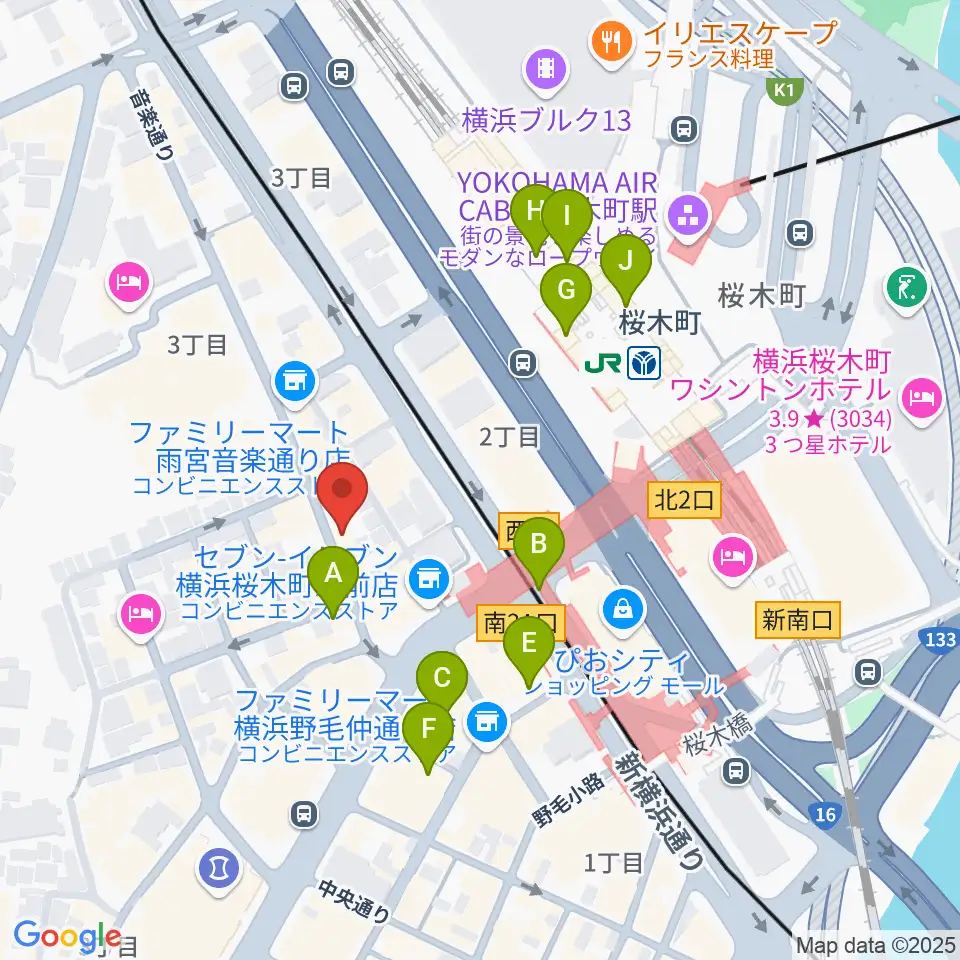 横浜ジャムセカンド周辺のカフェ一覧地図