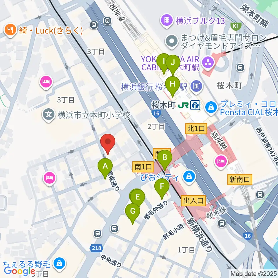 横浜ジャムセカンド周辺のカフェ一覧地図