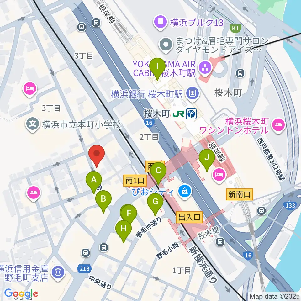 横浜ジャムセカンド周辺のカフェ一覧地図