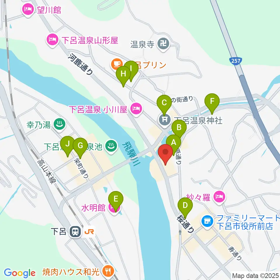 Coo's クマザキ楽器周辺のカフェ一覧地図