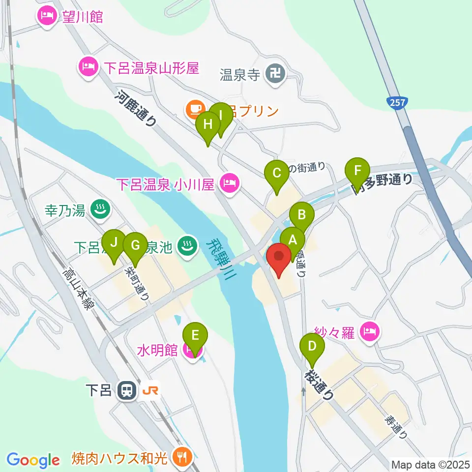 Coo's クマザキ楽器周辺のカフェ一覧地図