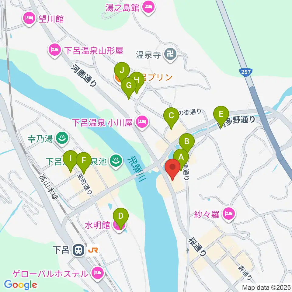 Coo's クマザキ楽器周辺のカフェ一覧地図