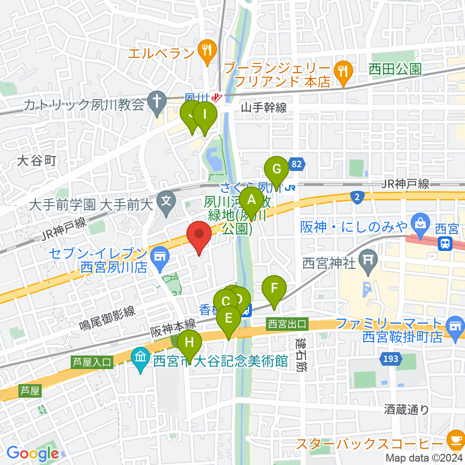 高木ピアノサービス周辺のカフェ一覧地図