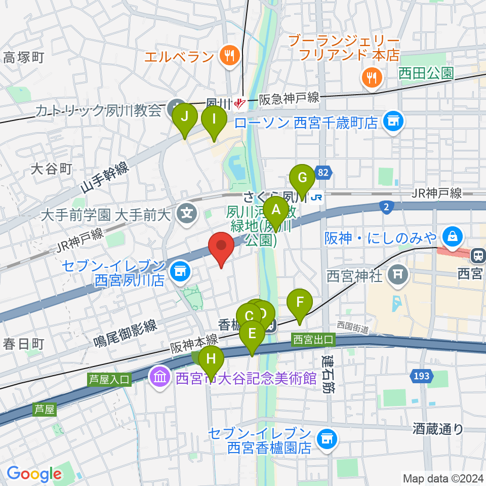 高木ピアノサービス周辺のカフェ一覧地図