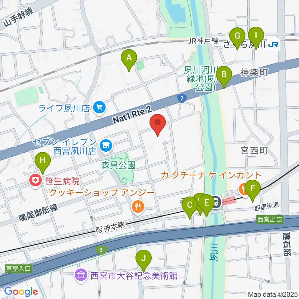 高木ピアノサービス周辺のカフェ一覧地図