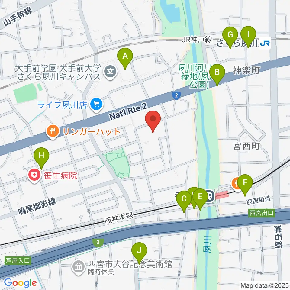 高木ピアノサービス周辺のカフェ一覧地図