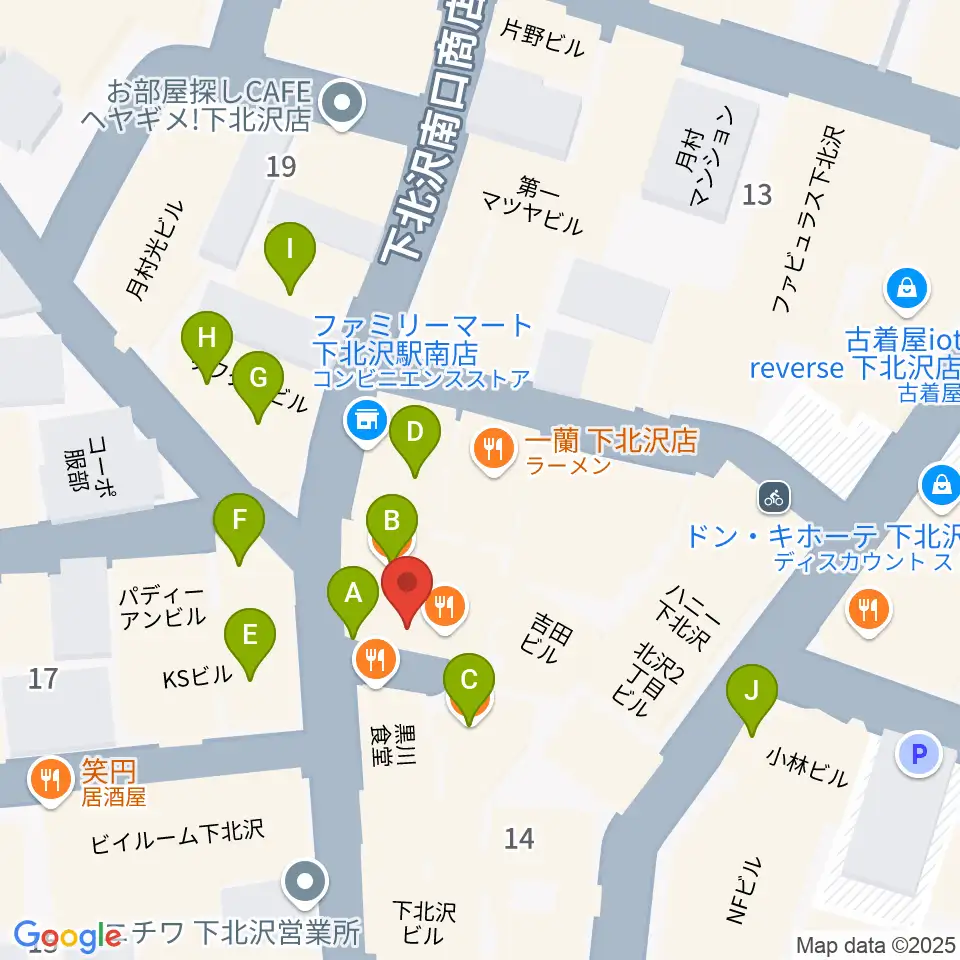 下北沢BREATH周辺のカフェ一覧地図