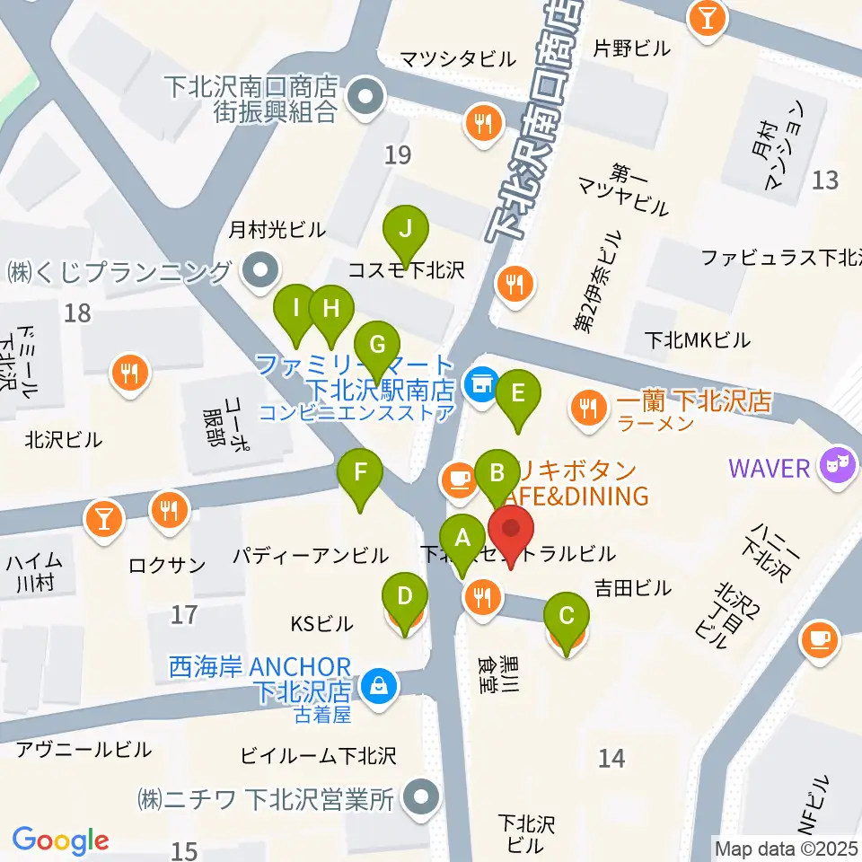 下北沢BREATH周辺のカフェ一覧地図