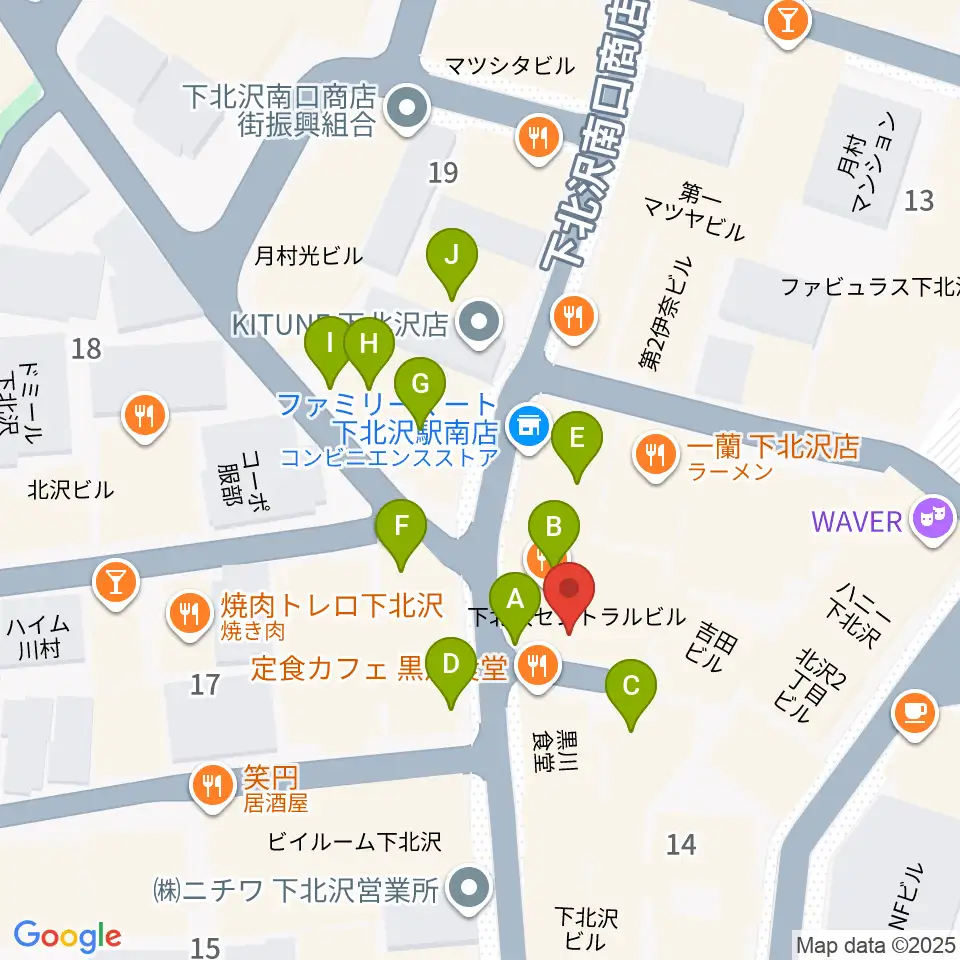 下北沢BREATH周辺のカフェ一覧地図