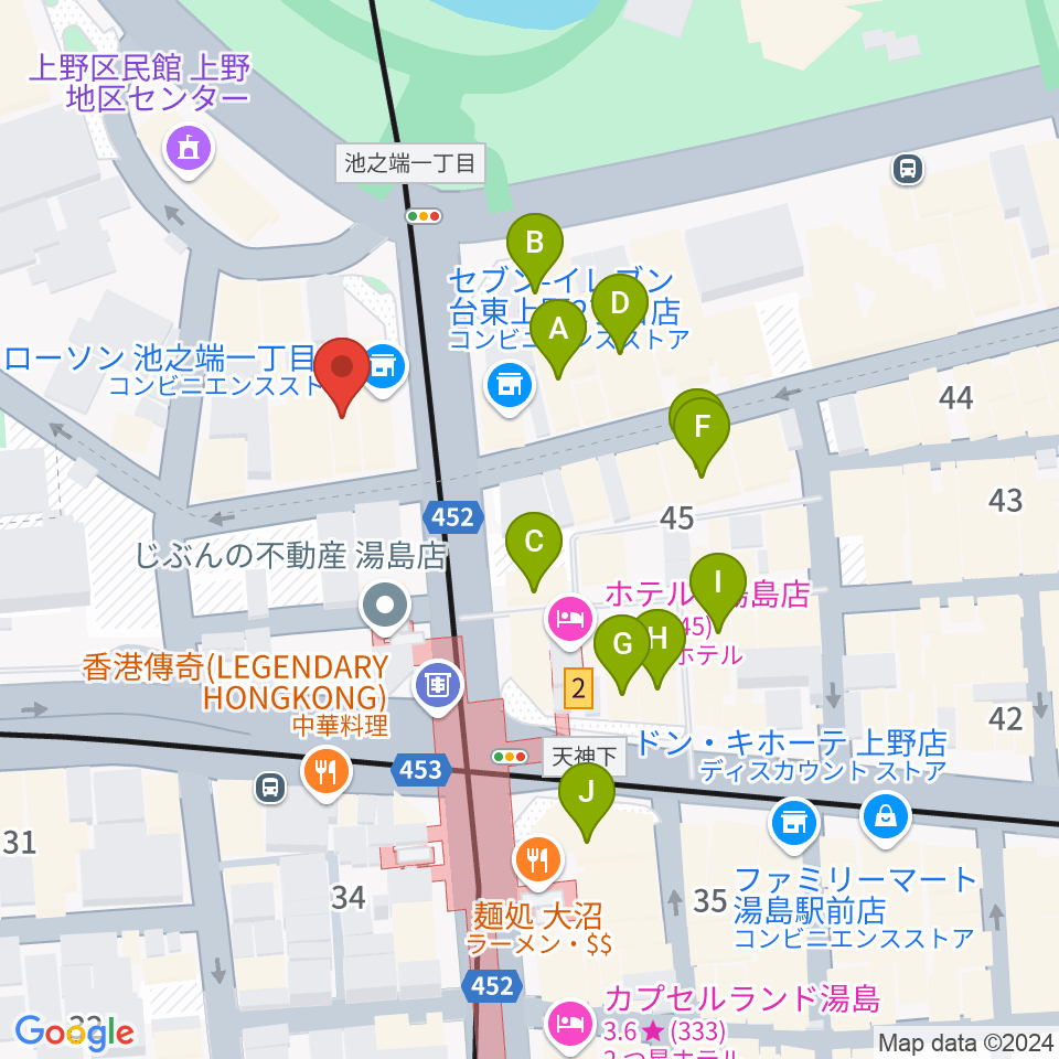 パールフルートギャラリー東京周辺のカフェ一覧地図