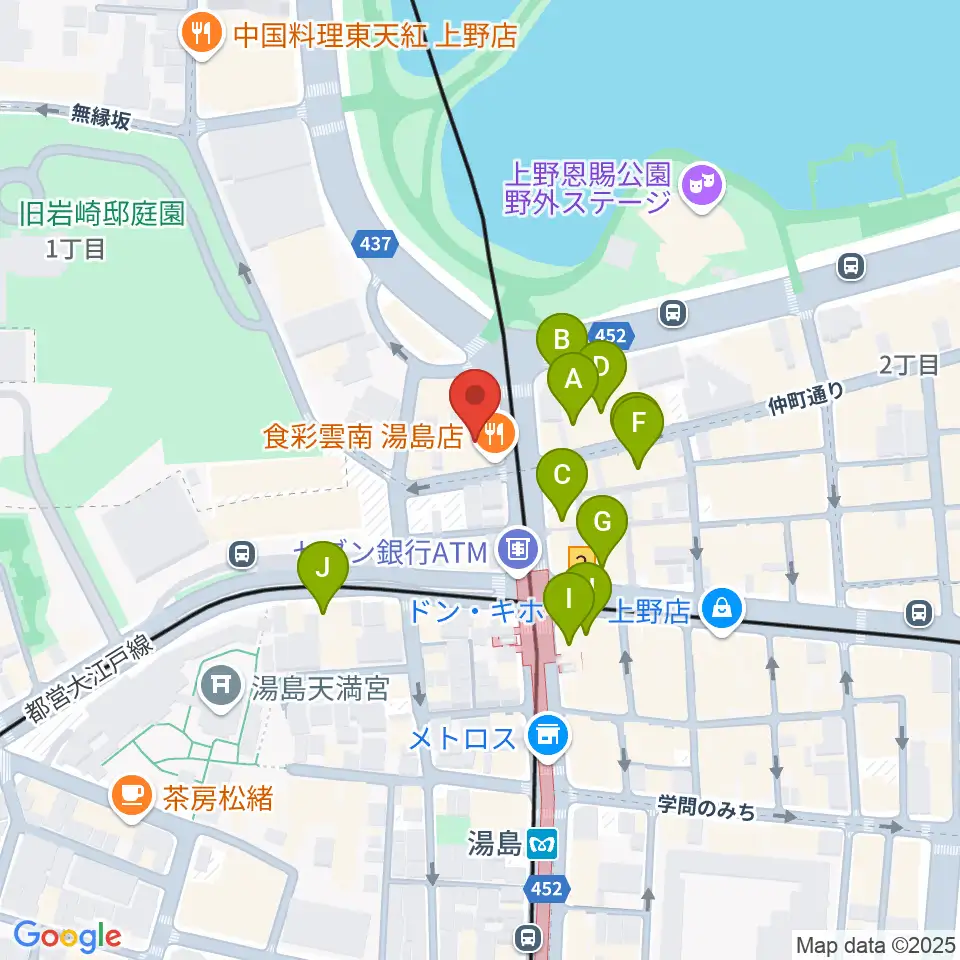 パールフルートギャラリー東京周辺のカフェ一覧地図