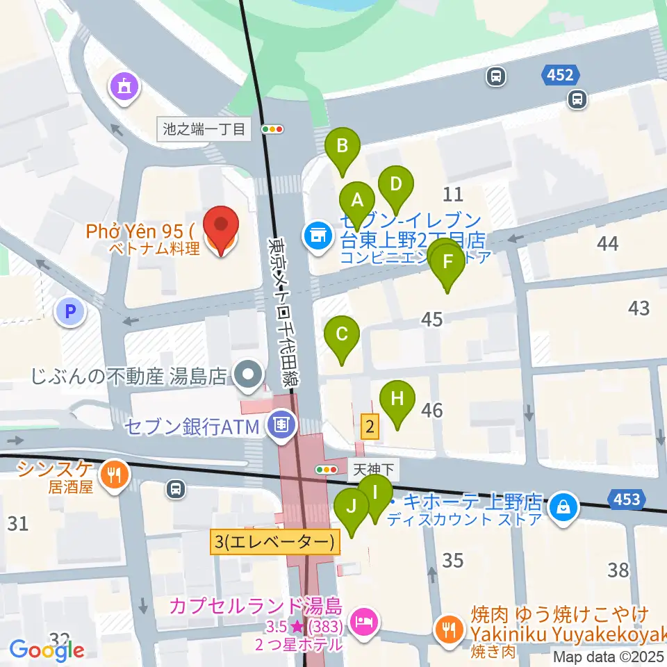 パールフルートギャラリー東京周辺のカフェ一覧地図