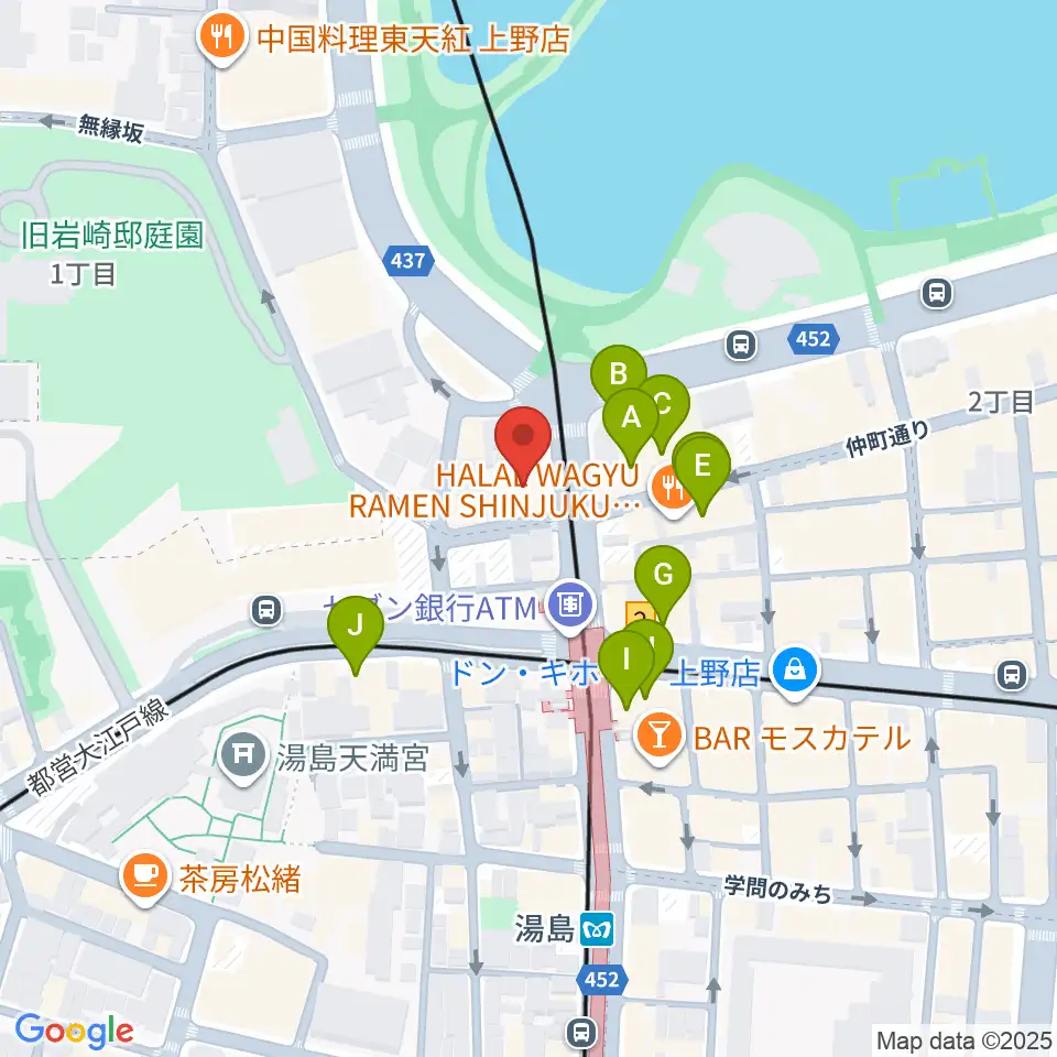 パールフルートギャラリー東京周辺のカフェ一覧地図