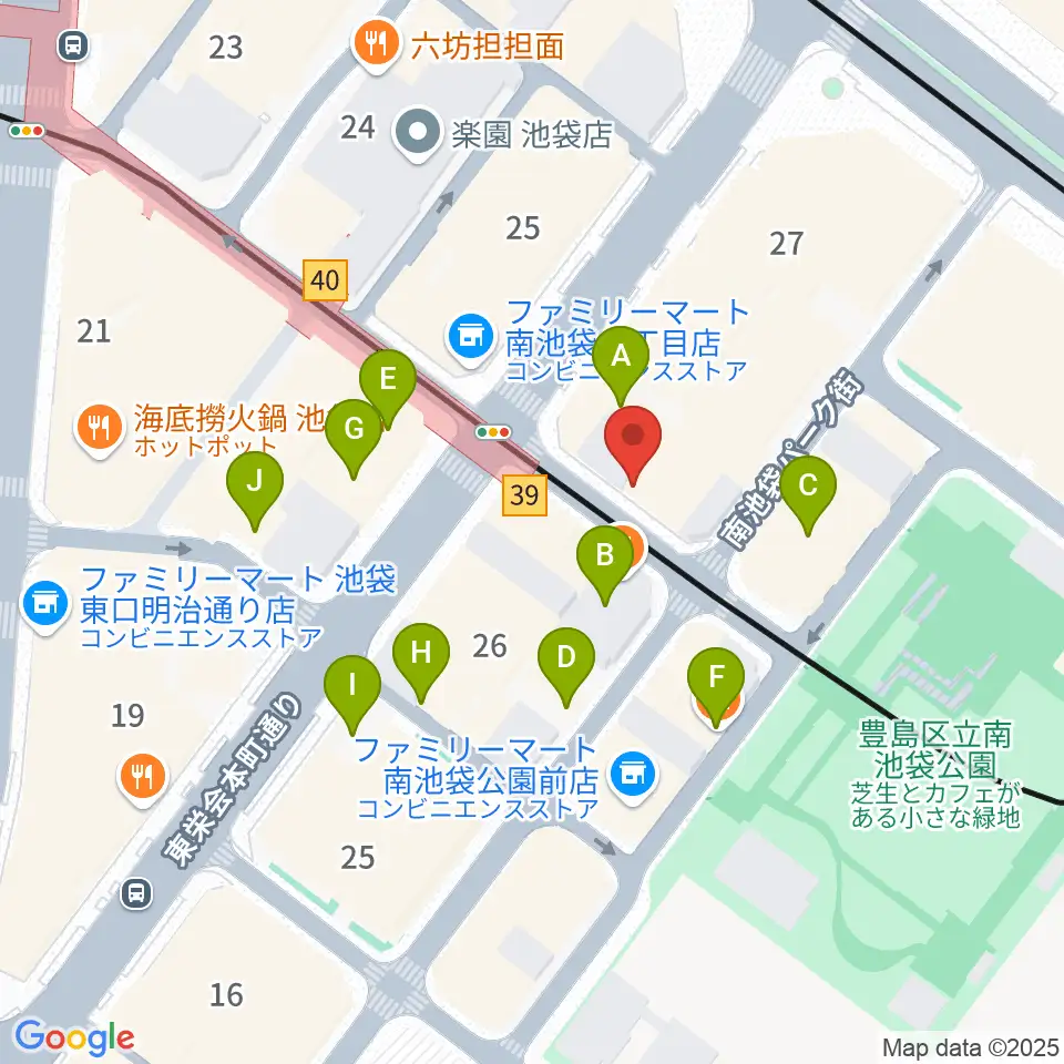 フルート工房三響周辺のカフェ一覧地図