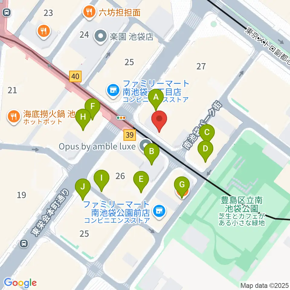 フルート工房三響周辺のカフェ一覧地図