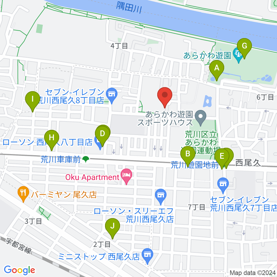 ポップコアスタジオ周辺のカフェ一覧地図