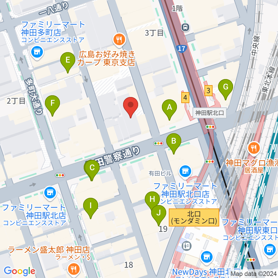 神田商会周辺のカフェ一覧地図