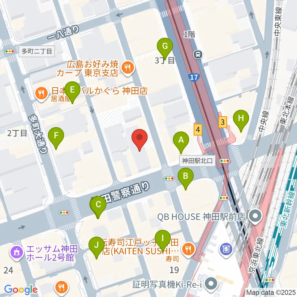 神田商会周辺のカフェ一覧地図