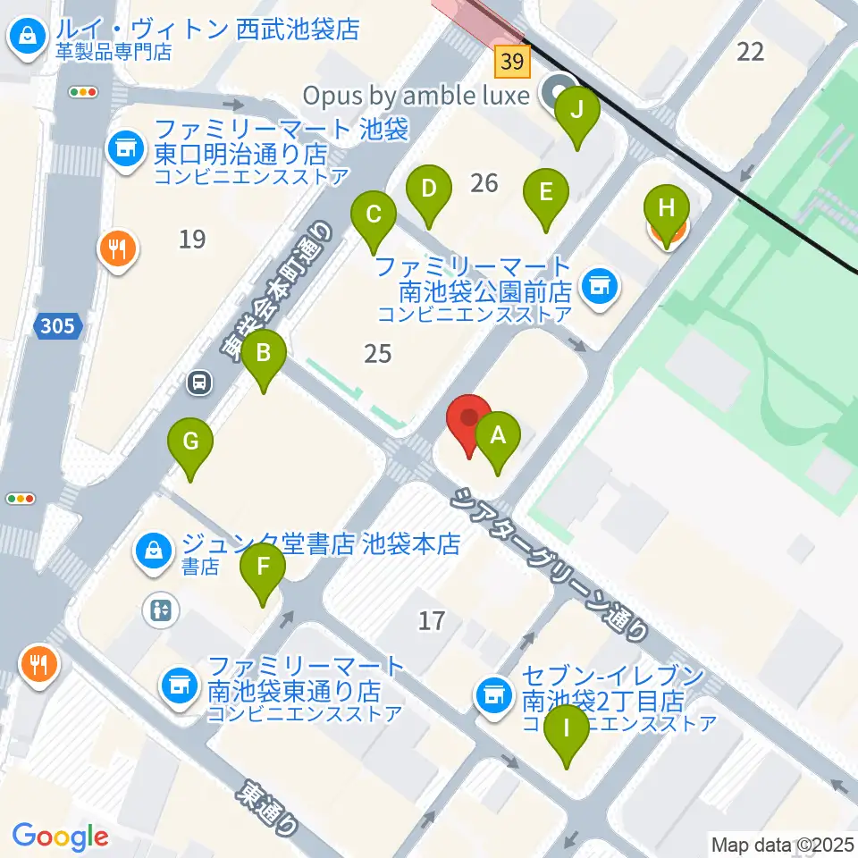 ミヤザワフルート アトリエ東京周辺のカフェ一覧地図