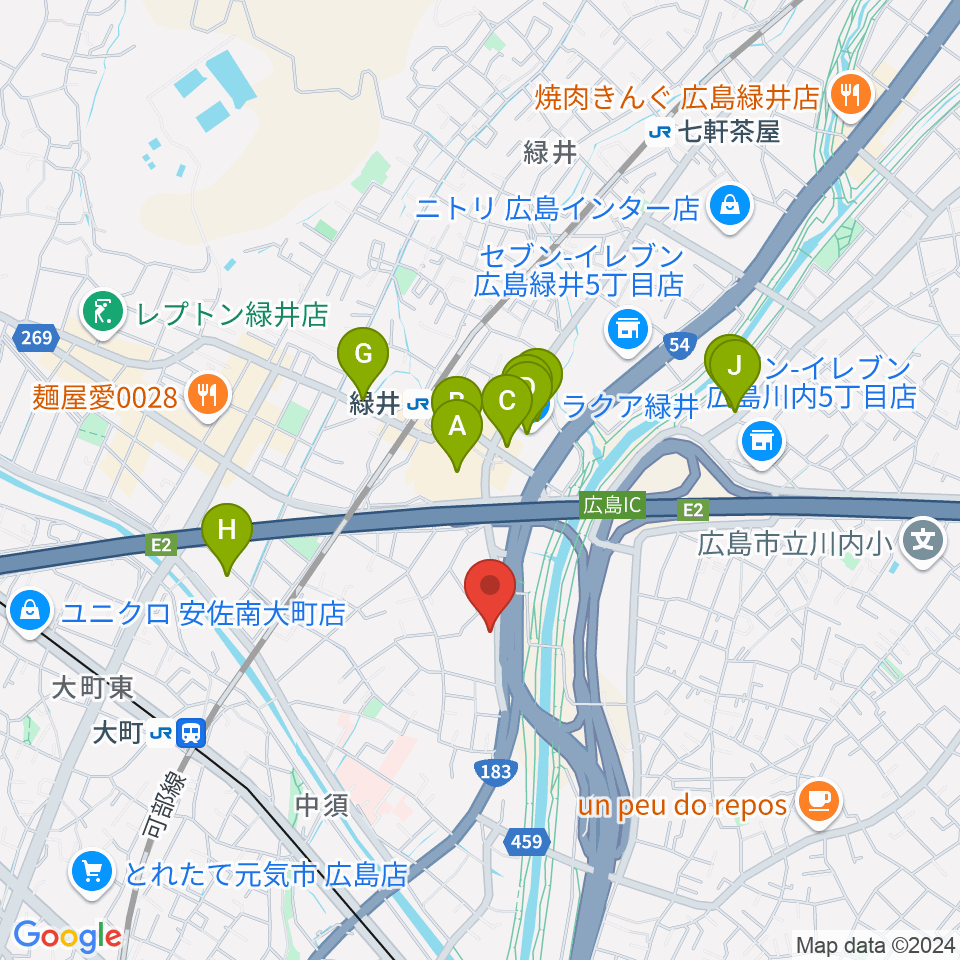 ホックミュージックグループ周辺のカフェ一覧地図