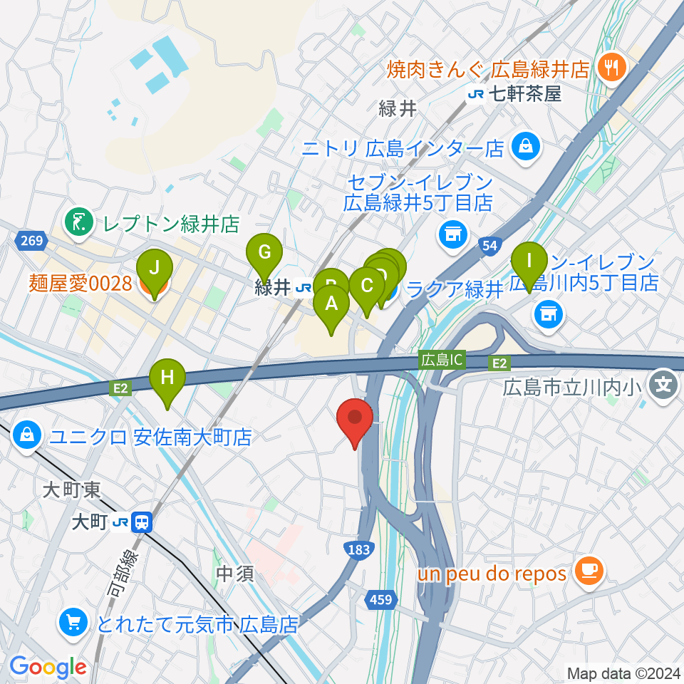 ホックミュージックグループ周辺のカフェ一覧地図