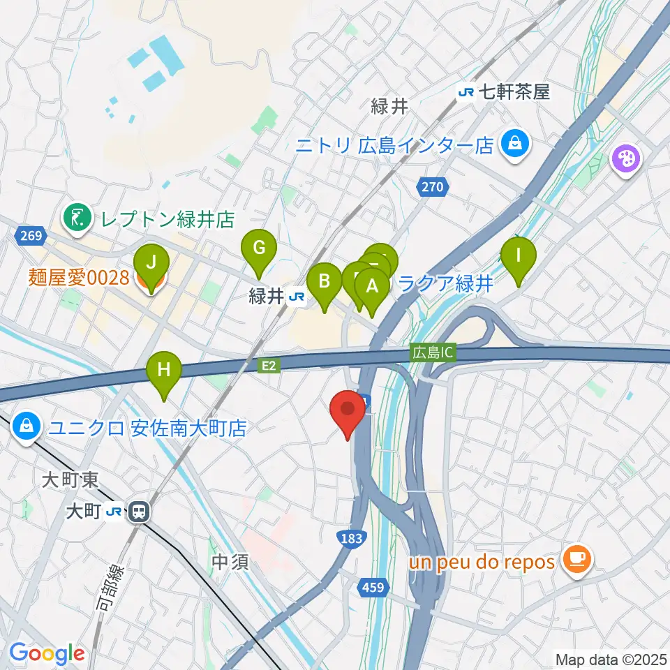 ホックミュージックグループ周辺のカフェ一覧地図