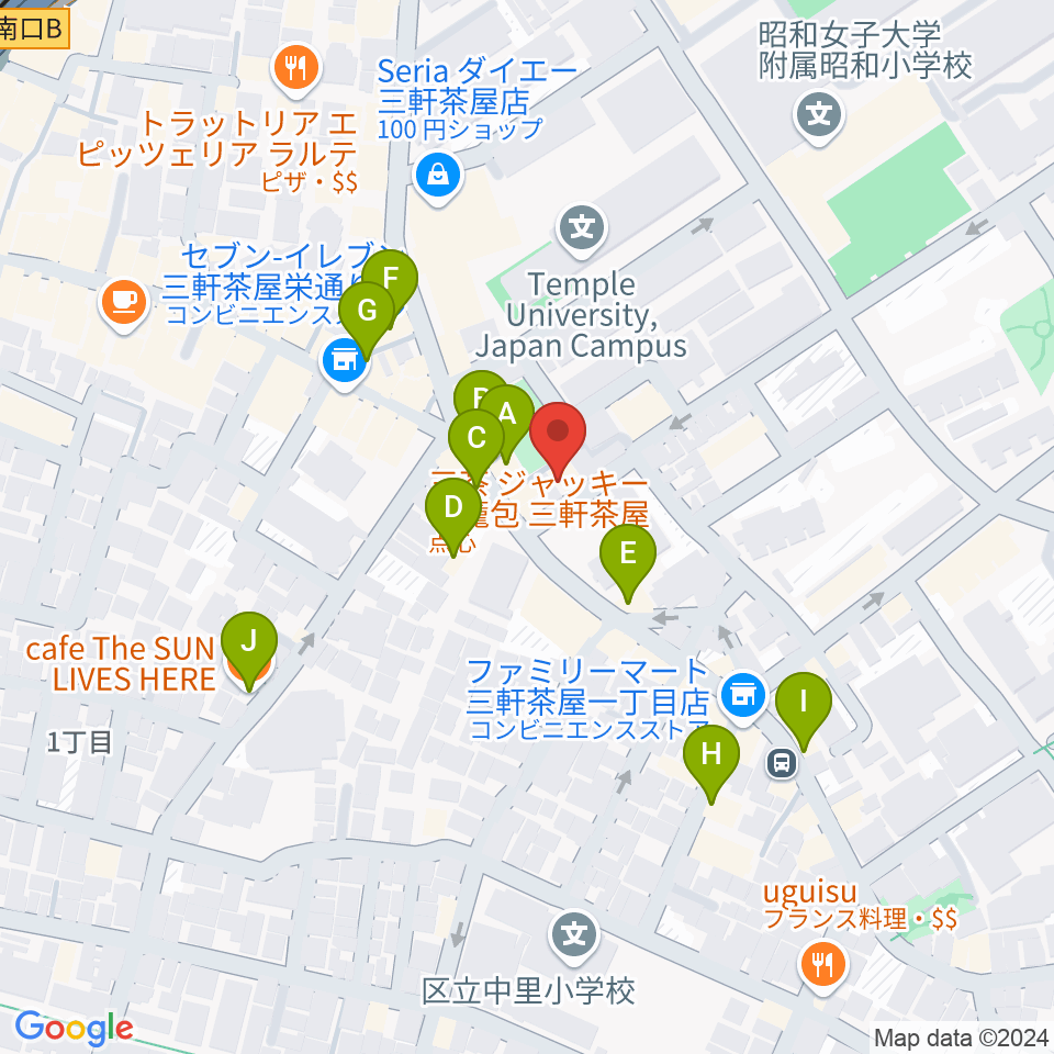 ピアノプラス周辺のカフェ一覧地図