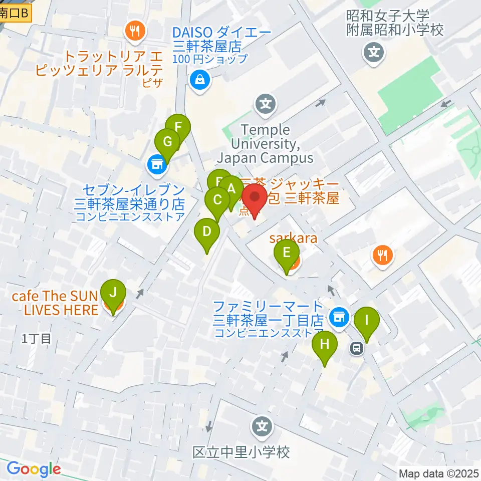 ピアノプラス周辺のカフェ一覧地図