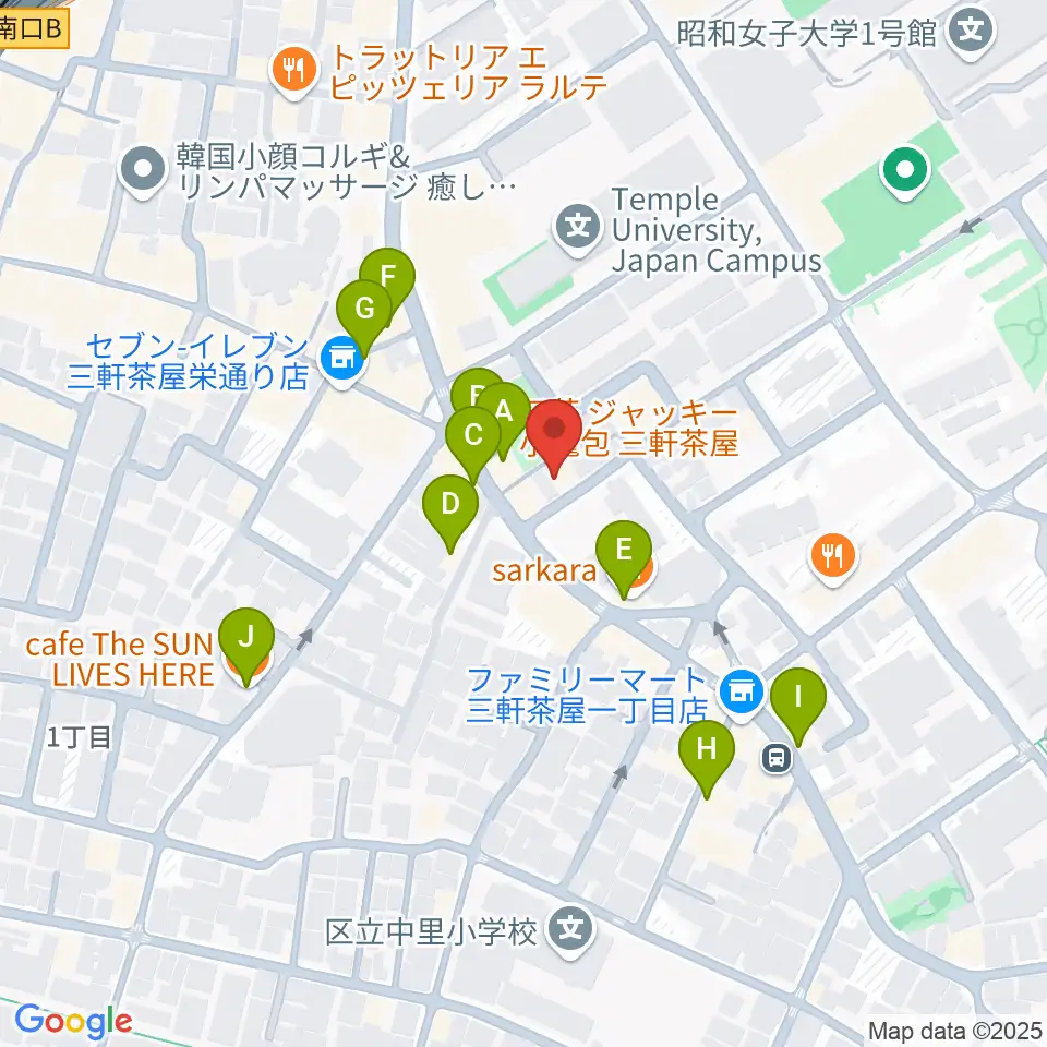 ピアノプラス周辺のカフェ一覧地図