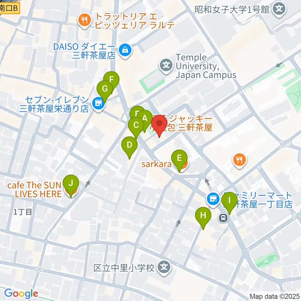 ピアノプラス周辺のカフェ一覧地図