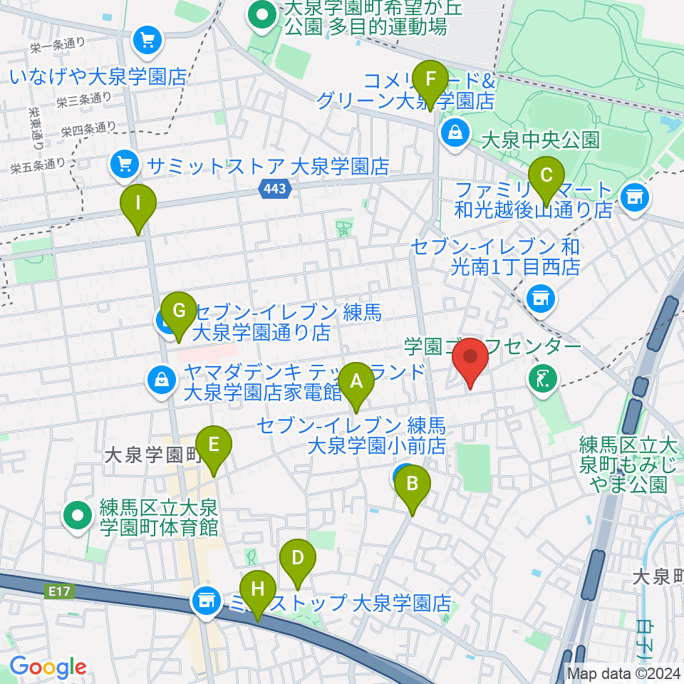 アキヤマフルート周辺のカフェ一覧地図