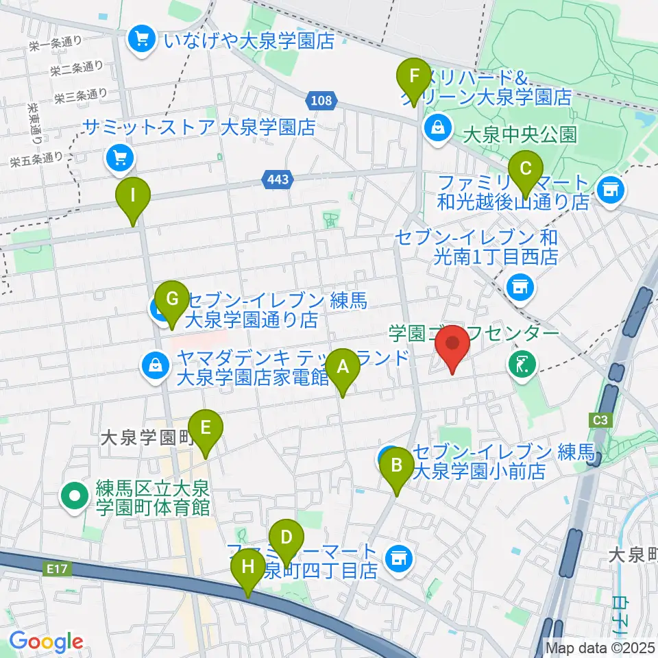 アキヤマフルート周辺のカフェ一覧地図