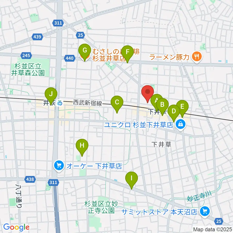 ジャパンロータリートランペットセンター周辺のカフェ一覧地図