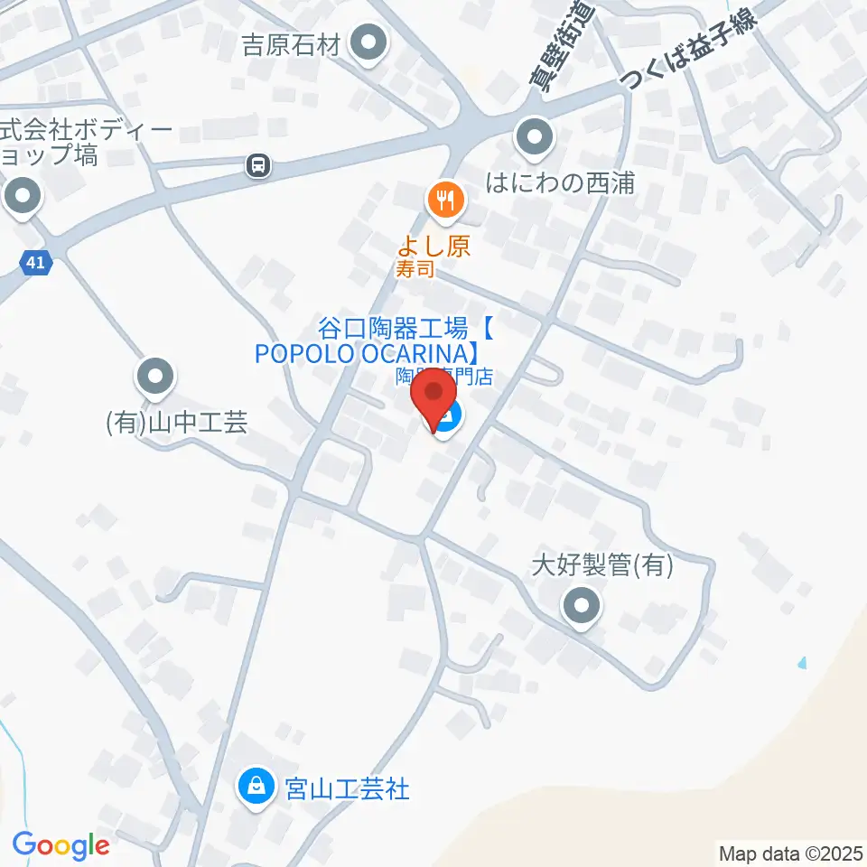 谷口陶器工場 POPOLOオカリナ周辺のカフェ一覧地図