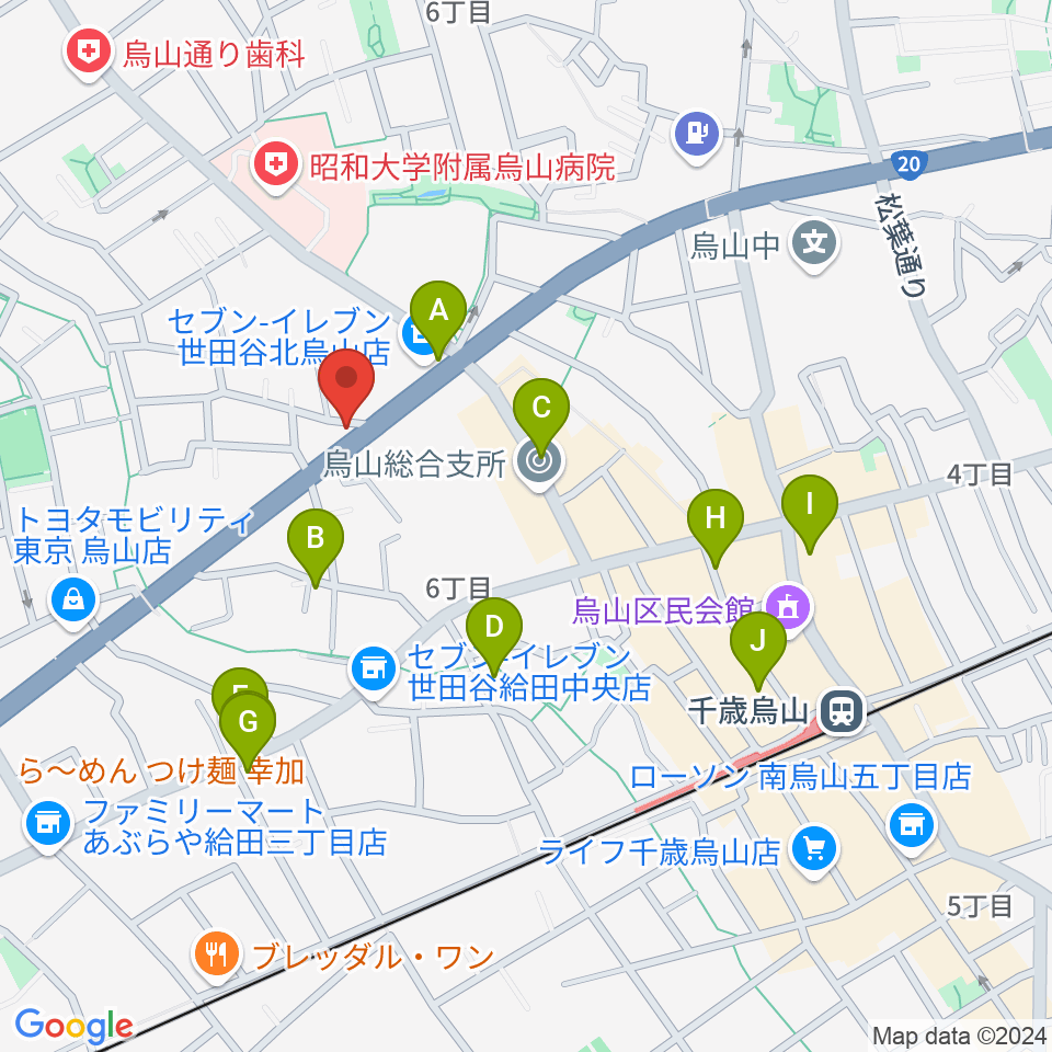 ベヒシュタイン・ジャパン本社ショールーム周辺のカフェ一覧地図