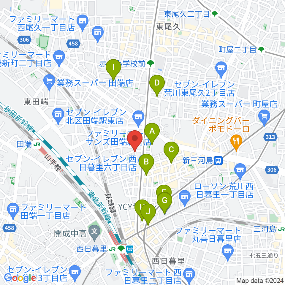 ナイトオカリナ周辺のカフェ一覧地図