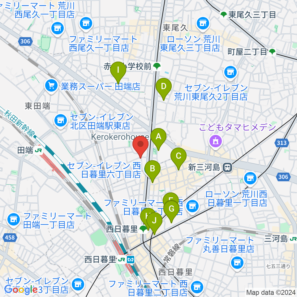 ナイトオカリナ周辺のカフェ一覧地図