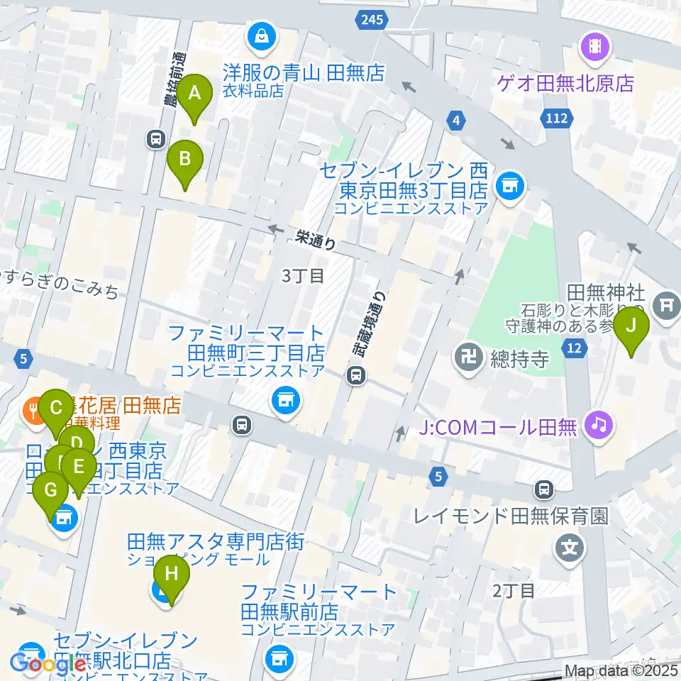 DCAKミュージックスクール周辺のカフェ一覧地図