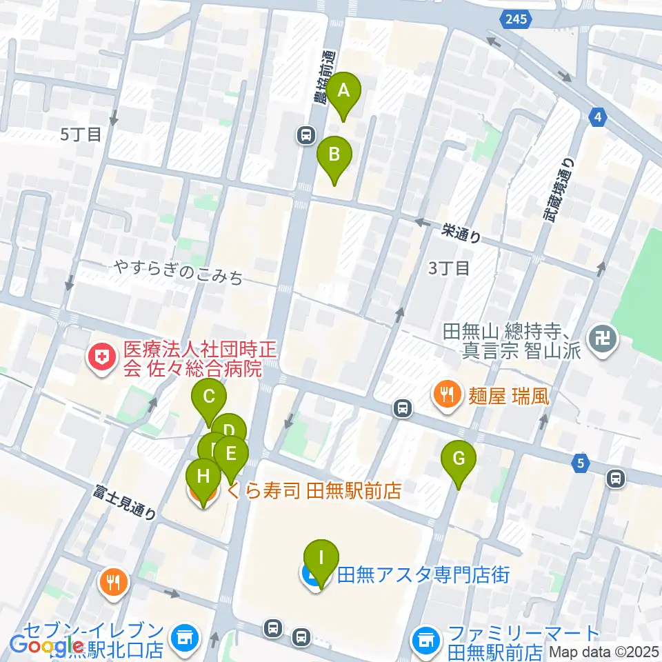DCAKミュージックスクール周辺のカフェ一覧地図