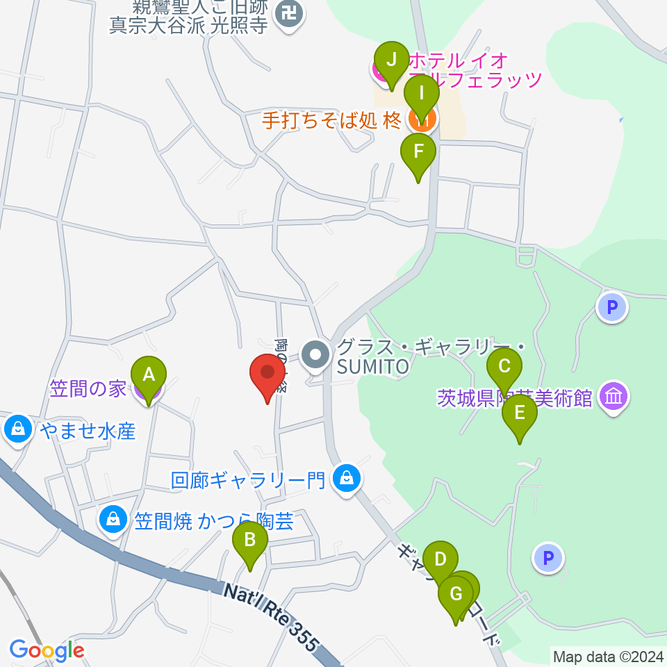 カンターレ・オカリナ周辺のカフェ一覧地図