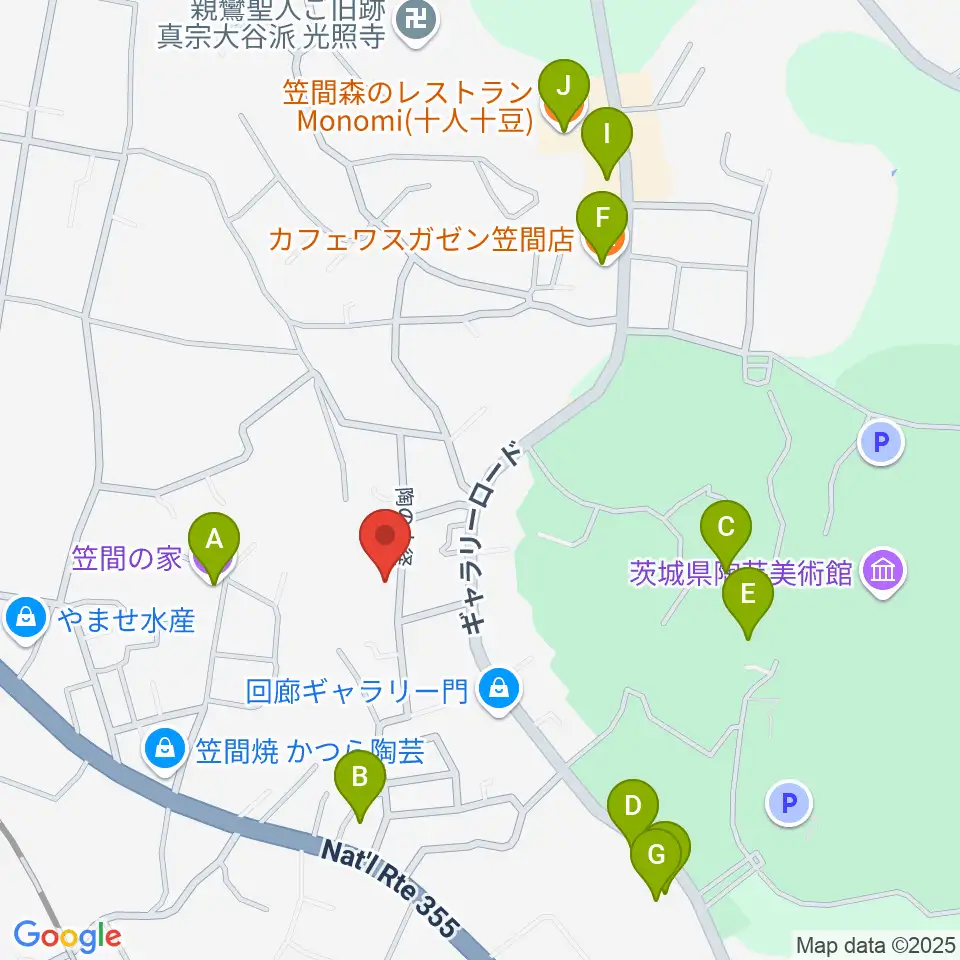 カンターレ・オカリナ周辺のカフェ一覧地図