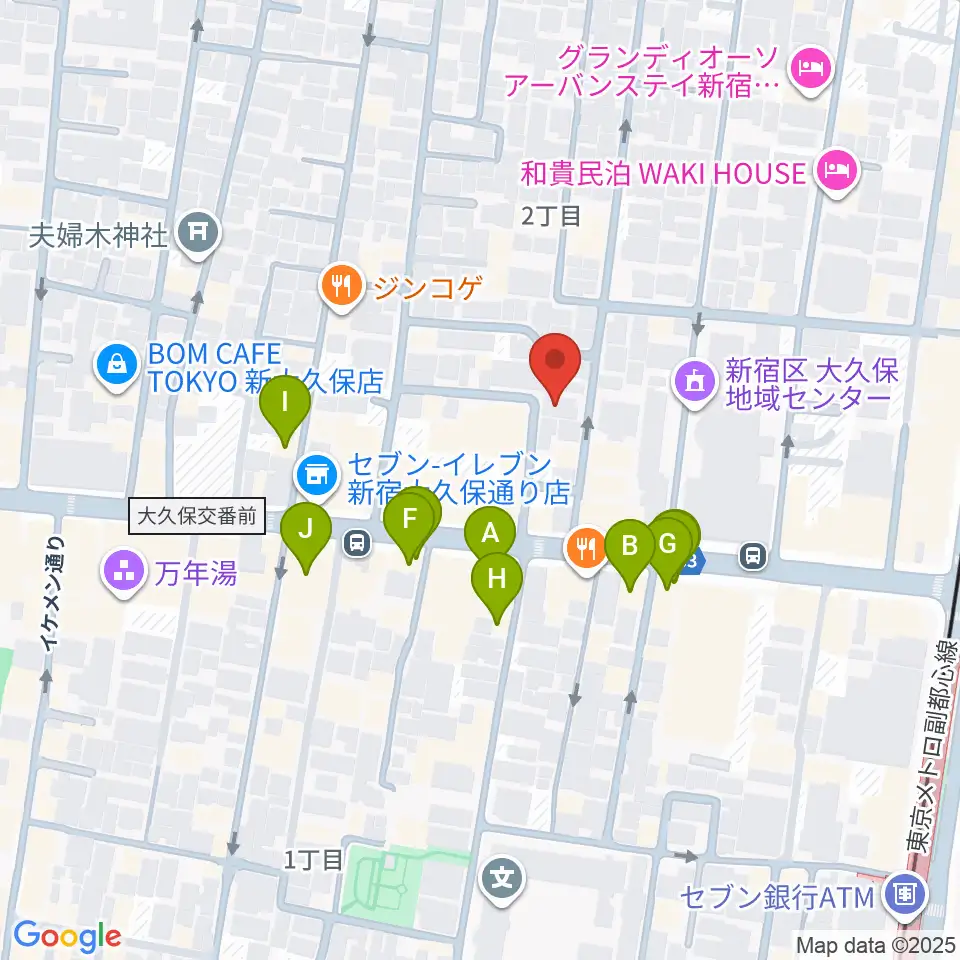 グローバル管楽器技術学院周辺のカフェ一覧地図