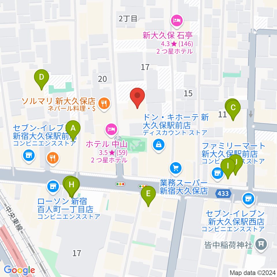 株式会社グローバル周辺のカフェ一覧地図