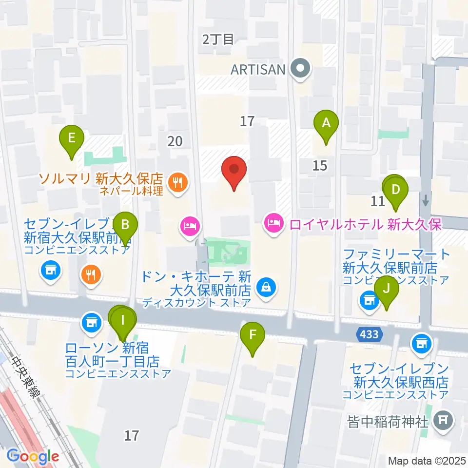 株式会社グローバル周辺のカフェ一覧地図