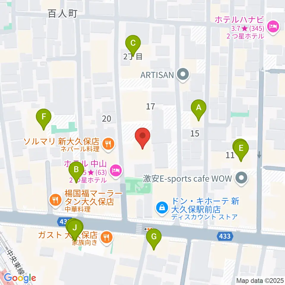 株式会社グローバル周辺のカフェ一覧地図
