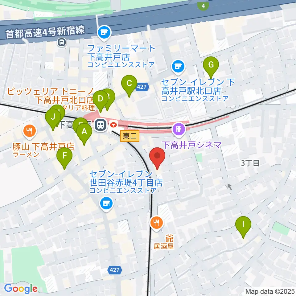ミュージックスクール ムジカーサ周辺のカフェ一覧地図