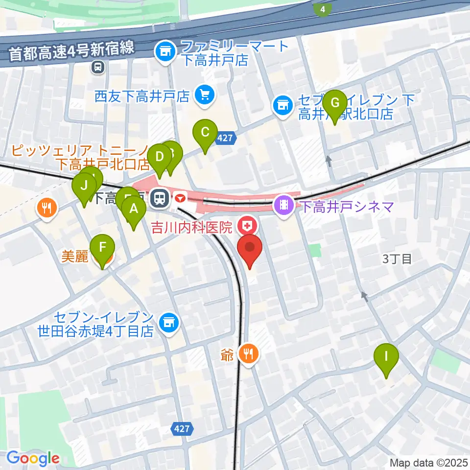 ミュージックスクール ムジカーサ周辺のカフェ一覧地図