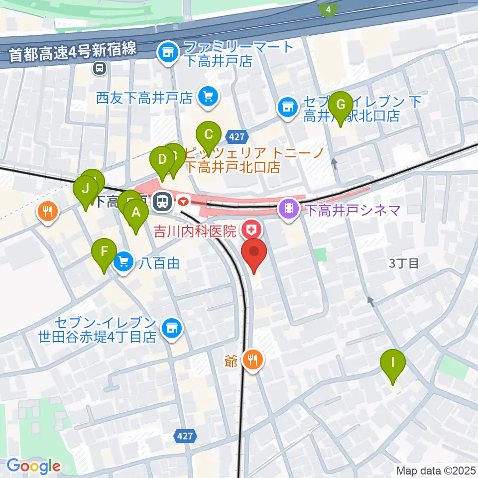 ミュージックスクール ムジカーサ周辺のカフェ一覧地図
