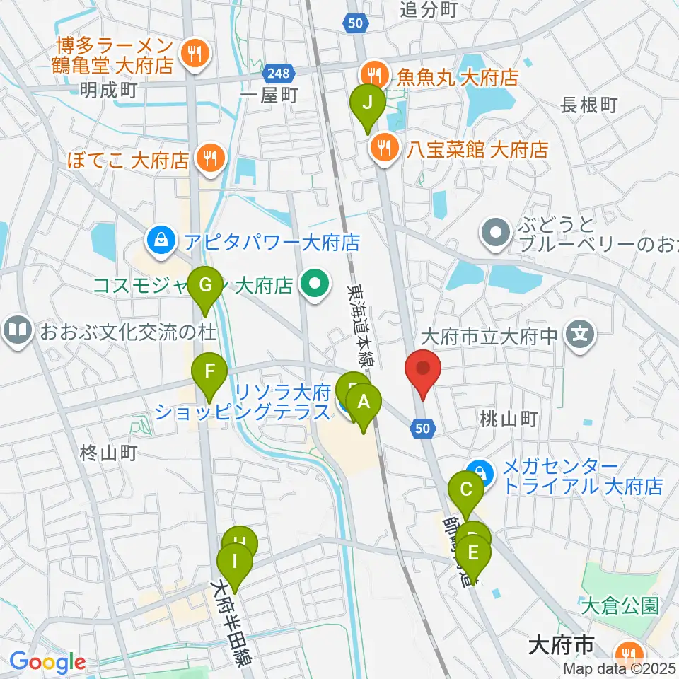 鈴木バイオリン製造株式会社周辺のカフェ一覧地図